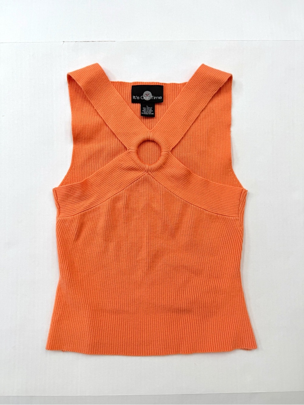 It’s Our Time Orange Ring Cutout Retro Halter Tank M/L